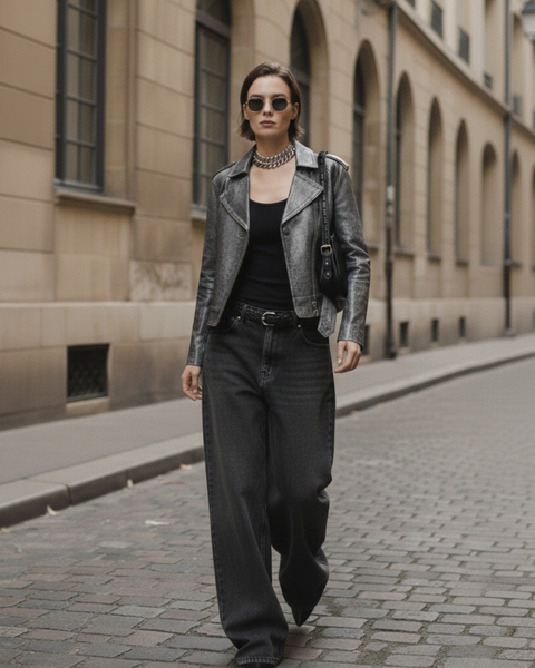 The "Iron Veil" Leather Jacket