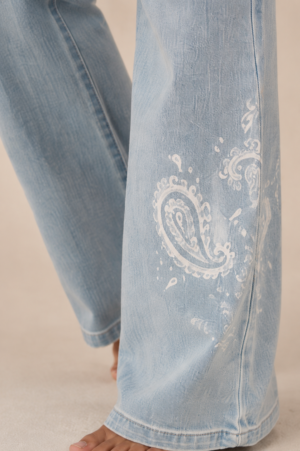 "Paisley Sapphire" Flared Jeans