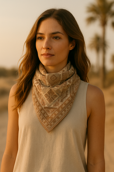 "Sahara Mosaic" Silk Satin Bandana