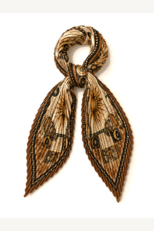 "Sunkissed" Pleated Silk Satin Bandana/Scarf