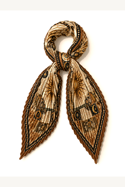 "Sunkissed" Pleated Silk Satin Bandana/Scarf