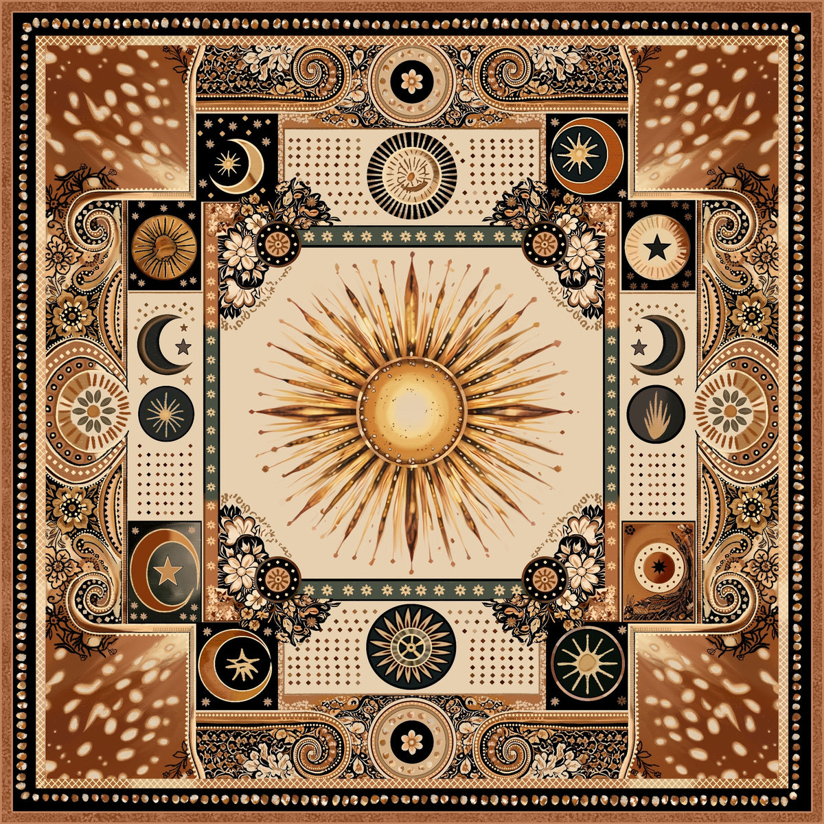 "Sunkissed" Pleated Silk Satin Bandana/Scarf