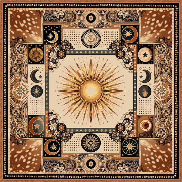 "Sunkissed" Pleated Silk Satin Bandana/Scarf
