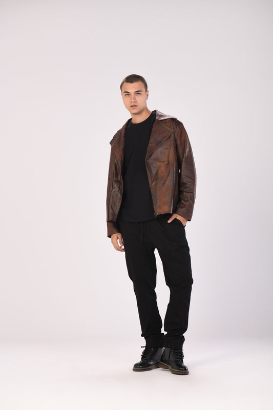 "Copenhagen" Vintage Unisex Leather Jacket