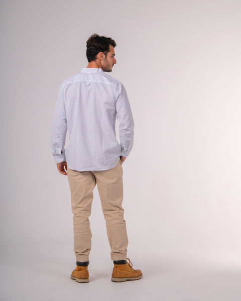 Collarless Linen Shirt