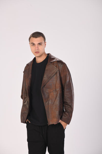 "Copenhagen" Vintage Unisex Leather Jacket