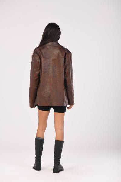 "Copenhagen" Vintage Unisex Leather Jacket