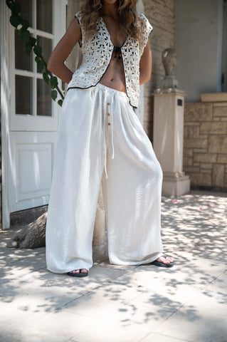 "Drift" Wide Legged Linen Trousers