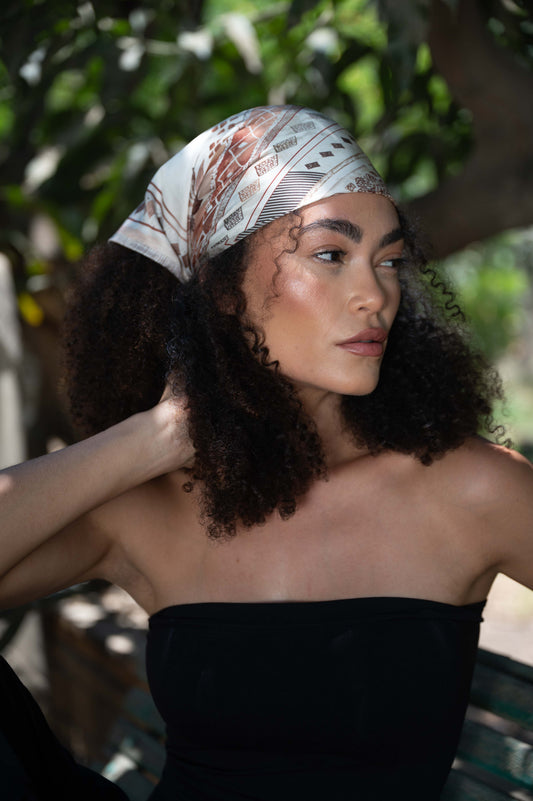 "Sahara Mosaic" Silk Satin Bandana