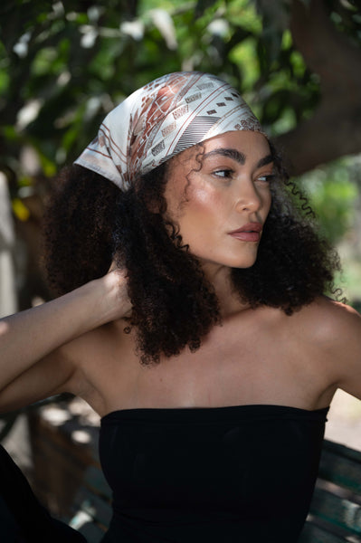 "Sahara Mosaic" Silk Satin Bandana