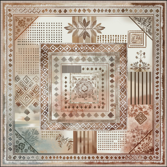 "Sahara Mosaic" Silk Satin Bandana