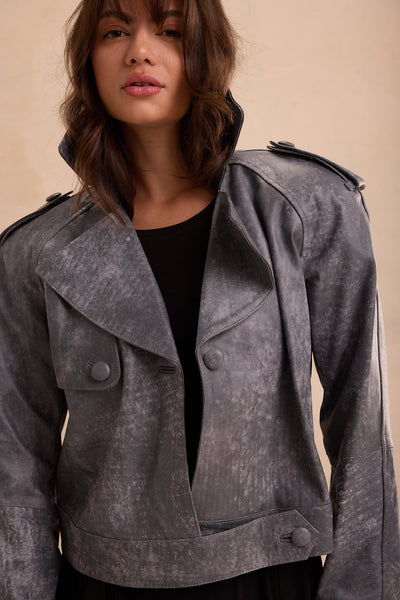 The "Iron Veil" Leather Jacket