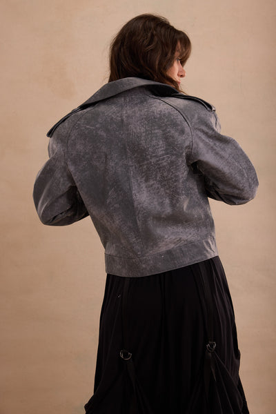 The "Iron Veil" Leather Jacket